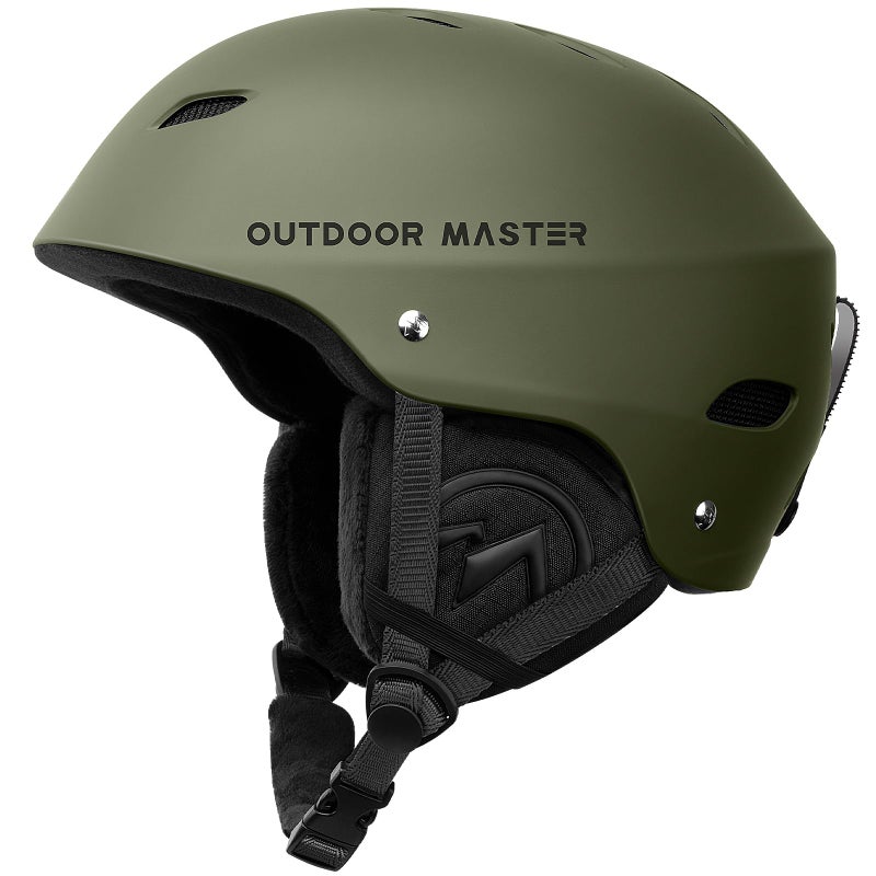 OutdoorMaster Kelvin Ski Helmet - Snowboard Helmet for Men, Women & Youth (Army Green,M) - Image 1